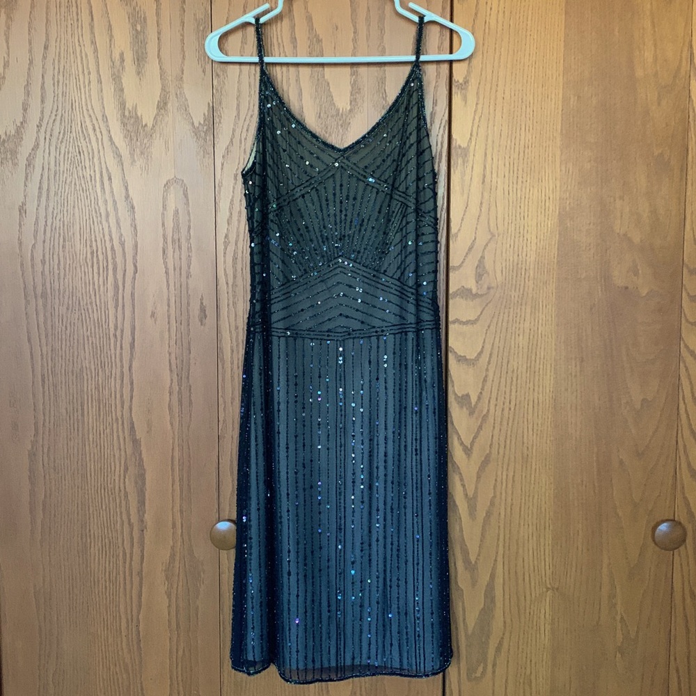 Gorgeous beaded 1920s-style silk dress! NWOT